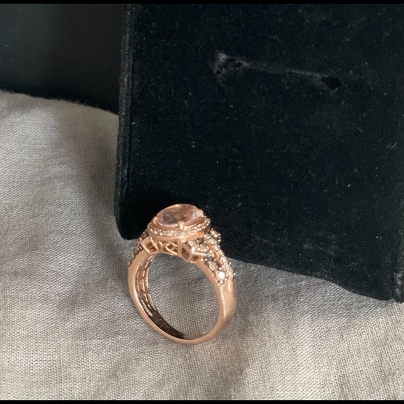 LeVian Chocolate Diamond Ring with a Morganite gemstone. - Picture 4 of 4